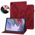 thumbnail image 1 of Dteck Wallet Case for Samsung Tab A7 Lite 8.7 inch 2021 Model (SM-T225/T220), Vintage Butterfly Embossed Leather Wallet Magnetic Stand Folio Protective Case with Pencil Holder Shockproof Cover, Red, 1 of 3