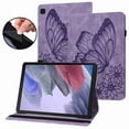 thumbnail image 1 of Dteck Wallet Case for Samsung Tab A7 Lite 8.7 inch 2021 Model (SM-T225/T220), Vintage Butterfly Embossed Leather Wallet Magnetic Stand Folio Protective Case with Pencil Holder Shockproof Cover, Purple, 1 of 3