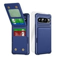 thumbnail image 1 of Dteck Wallet Case with Tempered Glass Screen Protector for Google Pixel 9 / 9 Pro,Magnetic Leather Card Slots Case Shockproof Flip Rubber Stand Cover,Darkblue, 1 of 6