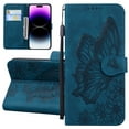 thumbnail image 1 of Dteck Wallet Case for Samsung Galaxy A54 5G, Women Butterfly Embossed PU Leather Stand Card Slots Wrist Strap Flip Folio Cover for Galaxy A54 5G,Blue, 1 of 6