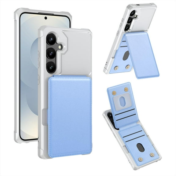 Dteck Wallet Case for Samsung Galaxy S25 Plus,Shockproof Rubber Case Card Slots Wallet Flip Magnetic Leather Back Cover for Galaxy S25 Plus, Blue