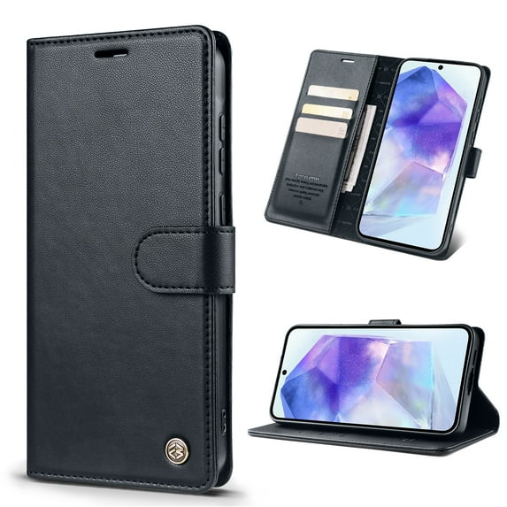 Dteck Wallet Case for iPhone 11 6.1-inch, Shockproof PU Leather RFID Blocking Magnetic Flip Cover with Card Holder,Black