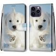 thumbnail image 1 of Dteck Wallet Case for iPhone 14 Pro Max, RFID Blocking Card Holder Stand Shockproof TPU Interior Case PU Leather Magnetic Protective Flip Cover, Dog, 1 of 4