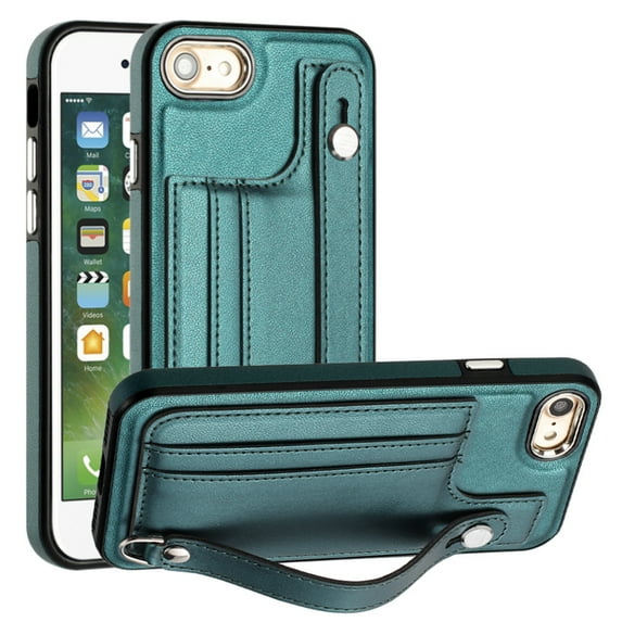 Dteck Wallet Case for iPhone 8 / iPhone 7 / iPhone SE 2022 4.7 Inch with Kickstand Leather Card Holder, Phone Protective Back Cover,Green