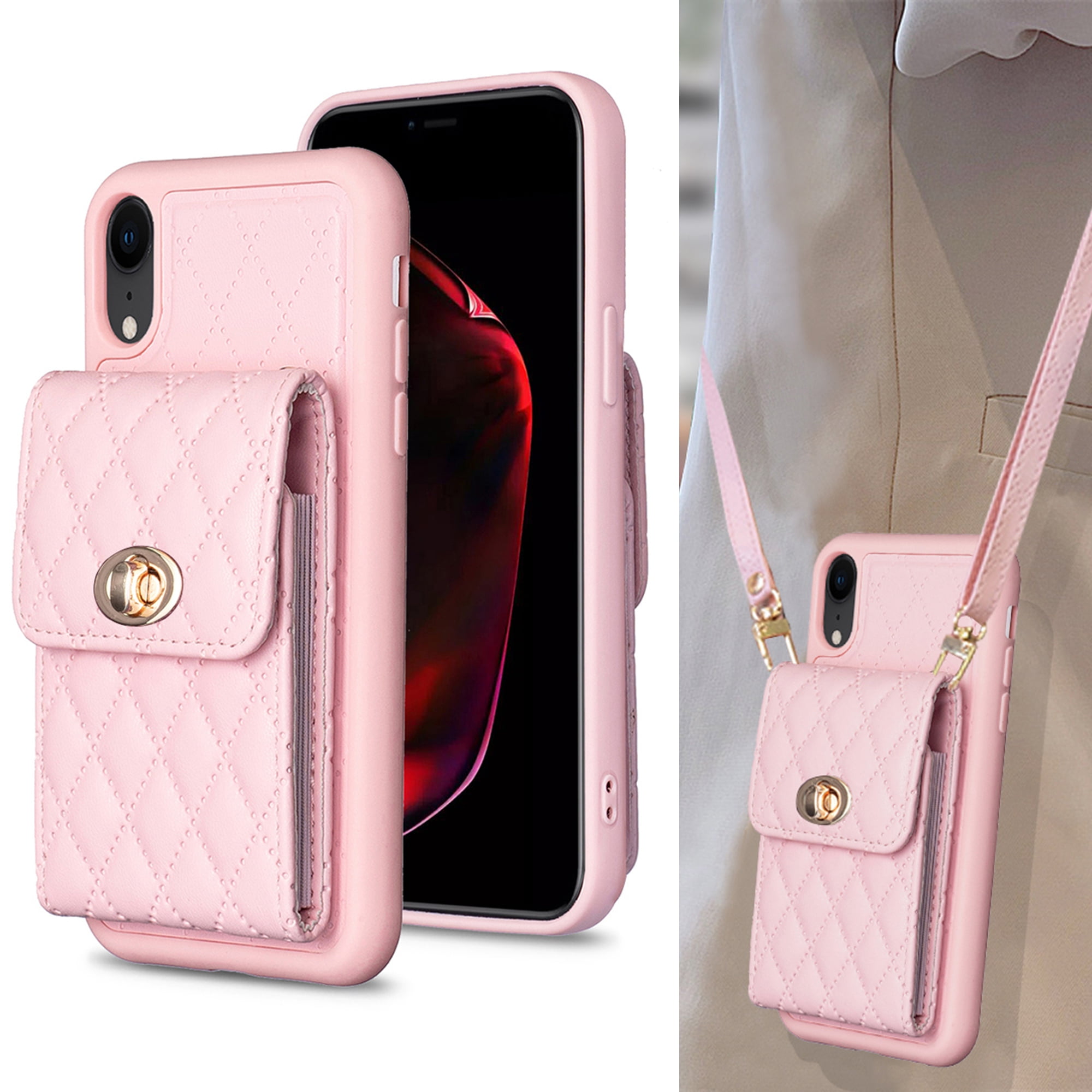 UnnFiko Wallet Case Für IPhone 6/6s – Handytasche Mit Schultergurt, Grün, Aus Weichem Silikon