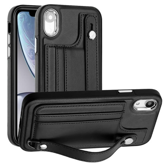 Dteck Wallet Case for iPhone XR, iPhone XR Case with Kickstand Leather Card Holder, Phone Protective Back Cover,Black
