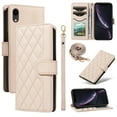 thumbnail image 1 of Dteck Wallet Case for iPhone XR with Wrist Strap Shoulder Strap, Shockproof Magnetic Multiple Card Slots Purse PU Leather Stand Phone Cover, Beige, 1 of 8