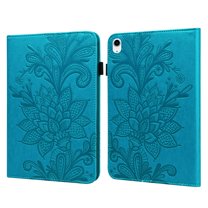 Dteck Wallet Case for iPad 11-inch (A16) 2025/iPad 10th Generation 10.9 inch,Shockproof Leather Flower Pattern Card Pocket Case Shockproof Kickstand Cover with Elastic Hand/Stylus Loop,Blue