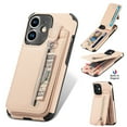 thumbnail image 1 of Dteck Wallet Case for iPhone 11 Zipper Wallet Case with Credit Card Holder Slot Zipper Handbag Purse Protective Leather Case for Apple iPhone 11 6.1",Khaki, 1 of 8