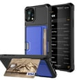 thumbnail image 1 of Dteck Wallet Case for iPhone 12 / iPhone 12 Pro 6.1 inch, Heavy Duty Hard Silicone Shockproof Card Slots Wallet Case Built-in Metal Magnetic Iron, Blue, 1 of 9