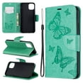 thumbnail image 1 of Dteck Wallet Case for iPhone 12 Pro 6.1-inch, Magnetic Butterfly Patterned Flip PU Leather Kicksatnd Card Holder Shockproof iPhone 12 6.1" Case with Strap Cover,Green, 1 of 6
