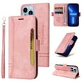 thumbnail image 1 of Dteck Wallet Case for iPhone 13 Pro Max Card Slots Holder Wrist Strap Lanyard Handbag Cover, PU Leather Shockproof Kickstand Magnetic Clasp Flip Folio Case for iPhone 13 Pro Max 6.7 Inch,Pink, 1 of 15