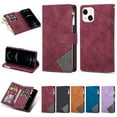 thumbnail image 1 of Dteck Wallet Case for iPhone 14,Magnetic Leather 9 Card Slots Zipper Purse Flip Case Shockproof Rubber Kickstand Lanyard Strap Wristlet Phone Cover,Winered, 1 of 9