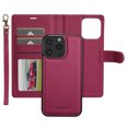 thumbnail image 1 of Dteck Wallet Case for iPhone 15 Pro Max, Luxury PU Leather Detachable Magnetic 2 in 1 Case Kickstand Credit Card Slots Wireless Charging Compatible with iPhone 15 Pro Max,Red, 1 of 8