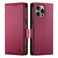 thumbnail image 1 of Dteck Wallet Case for iPhone 16 Pro 6.3" 2024, Premium PU Leather Folio Magnetic Closure Card Holder Kickstand Full Protection Phone Case Compatible with iPhone 16 Pro,Winered, 1 of 6