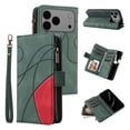 thumbnail image 1 of Dteck Wallet Case for iPhone 17 Pro Max 6.9 Inch, 9-Card Holder Soft PU Leather Magnetic Flip Shoulder Strap Zipper Pocket Phone Case Fit for iPhone 17 Pro Max,Green, 1 of 8