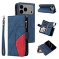 thumbnail image 1 of Dteck Wallet Case for iPhone 17 Pro Max 6.9 Inch, 9-Card Holder Soft PU Leather Magnetic Flip Shoulder Strap Zipper Pocket Phone Case Fit for iPhone 17 Pro Max,Blue, 1 of 8