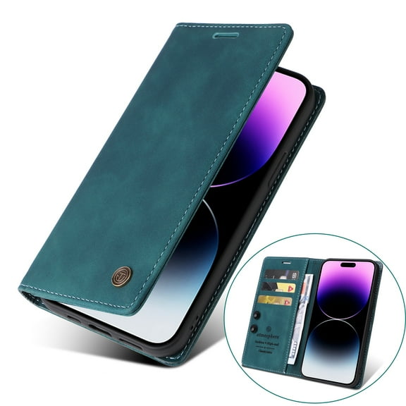 Dteck Wallet Case for iPhone 8 / iPhone 7 / iPhone SE 2022 2020,Premium Soft PU Leather Cover TPU Bumper with Card Holder Kickstand Magnetic Adsorption Flip Wallet Case for iPhone 8/7/SE3/SE2,Green