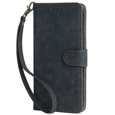 Dteck Wallet Case for iPhone 8 / iPhone 7 / iPhone SE 2022 2020 with RFID Blocking Credit Card Slots, PU Leather Folio Flip Cover with Wrist Strap,Black
