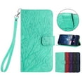 thumbnail image 1 of Dteck Wallet Case for iPhone 8/ iPhone 7/ iPhone SE 2022 & 2020 with Card Holder,Embossed Tree PU Leather Kickstand Case for Women Men,Wrist Strap Flip Folio Case,Green, 1 of 5