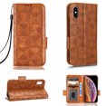 thumbnail image 1 of Dteck Wallet Case for iPhone XS Max, Flip Magnetic Synthetic Leather with Hand Strap Credit Card Slots Kickstand Business style Phone Cover For iPhone XS Max, Brown, 1 of 12