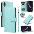 thumbnail image 1 of Dteck Wallet Case for iPhone XS Max with Wrist Strap Shoulder Strap, Shockproof Magnetic Multiple Card Slots Purse PU Leather Stand Phone Cover, Green, 1 of 10