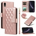 thumbnail image 1 of Dteck Wallet Case for iPhone XS/X with Wrist Strap Shoulder Strap, Shockproof Magnetic Multiple Card Slots Purse PU Leather Stand Phone Cover, Rosegold, 1 of 12