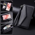 thumbnail image 1 of Dteck Wallet Crossbody Case for iPhone 15 Pro, Shockproof Wallet Bills Slot Pockets Compatible with Women Card Holder RFID Blocking Case, Black, 1 of 5