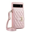 thumbnail image 1 of Dteck Wallet Crossbody for Google Pixel 7A Case with Lanyard Wrist Strap Credit Card Holder, PU Leather Protective Phone Case with Ring Holder,Rosegold, 1 of 8