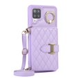 thumbnail image 1 of Dteck Wallet Crossbody for Samsung Galaxy A12 Case with Lanyard Wrist Strap Credit Card Holder, PU Leather Protective Phone Case with Ring Holder,Purple, 1 of 1