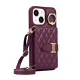 thumbnail image 1 of Dteck Wallet Crossbody for iPhone 11 Case with Lanyard Wrist Strap Credit Card Holder, PU Leather Protective Phone Case with Ring Holder,Deep Purple, 1 of 8