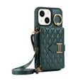thumbnail image 1 of Dteck Wallet Crossbody for iPhone 13 Case with Lanyard Wrist Strap Credit Card Holder, PU Leather Protective Phone Case with Ring Holder,Green, 1 of 8
