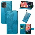 thumbnail image 1 of Dteck Wallet Embossed Case For Apple iPhone 13 Pro Max, Magnetic [Built-in Credit Card Slots] Flip Folio PU Leather Cover Case with Flower Butterfly Pattern,blue, 1 of 6