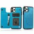thumbnail image 1 of Dteck Wallet For iPhone 11 Pro with Card Holder, Embossed Mandala Pattern Flower Premium PU Leather Double Magnetic Buttons Flip Shockproof Protective Case, blue, 1 of 5