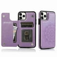thumbnail image 1 of Dteck Wallet For iPhone 11 Pro with Card Holder, Embossed Mandala Pattern Flower Premium PU Leather Double Magnetic Buttons Flip Shockproof Protective Case, purple, 1 of 5