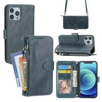 Dteck Wallet Phone Case Compatible for iPhone X,iPhone XS,with Crossbody Strap Credit Card Holder Slot Magnetic Flip Kickstand Luxury Leather Protective Cover,Green