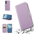 thumbnail image 1 of Dteck Wallet Phone Case for Samsung Galaxy S21 FE 5G 6.4",Magnetic Folio Flip Holder Card Slots Candy Color Leather Full Protection Protective Cover,Purple, 1 of 10