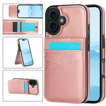 Dteck Wallet Phone Case for iPhone 17 Case with Card Holder, Flip Cell Phone Wallet PU Leather Wallet Case for iPhone 17 for Men Women, Rosegold