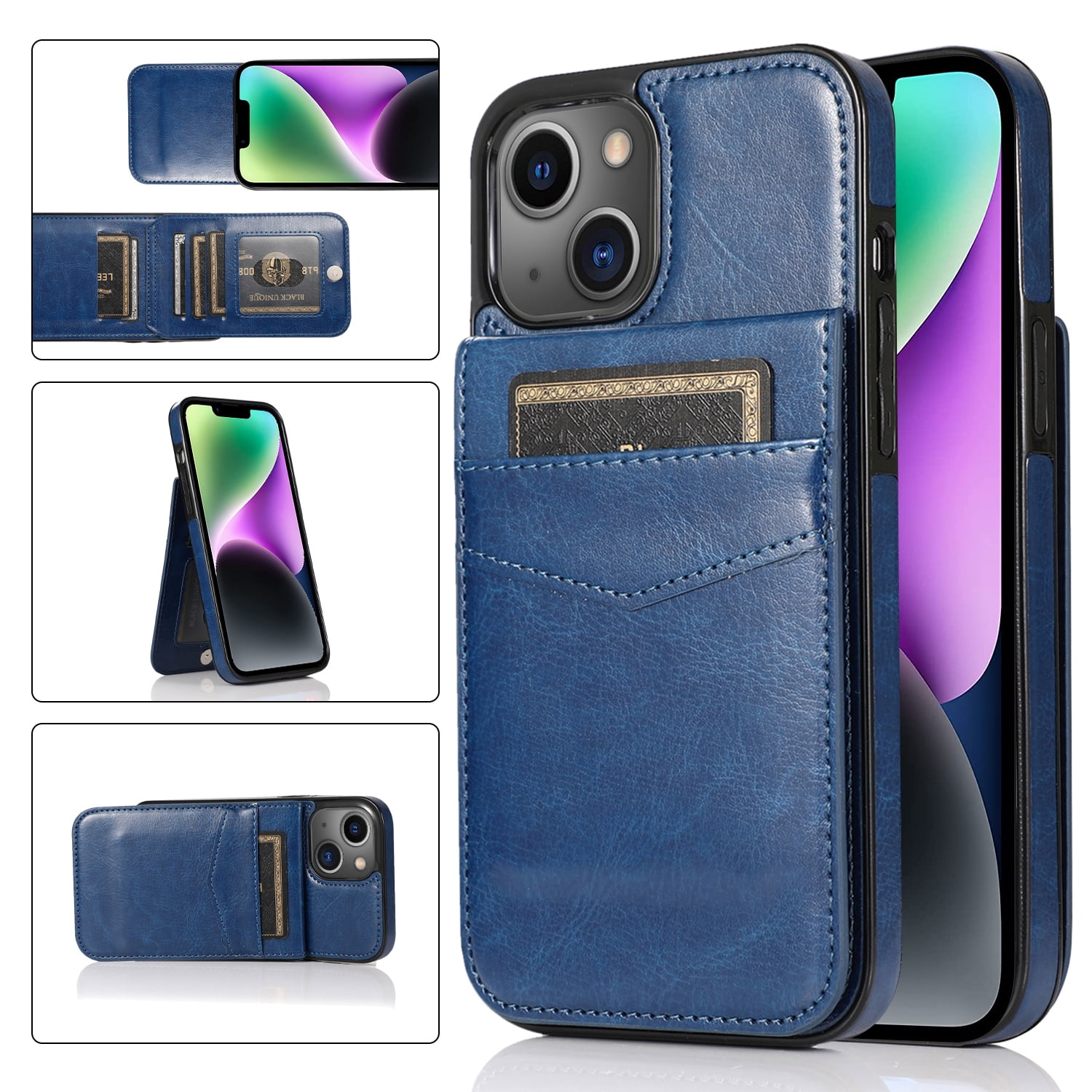 Dteck Wallet Phone Case for iPhone 15 Case with Card Holder, Slim Flip Cell Phone Case