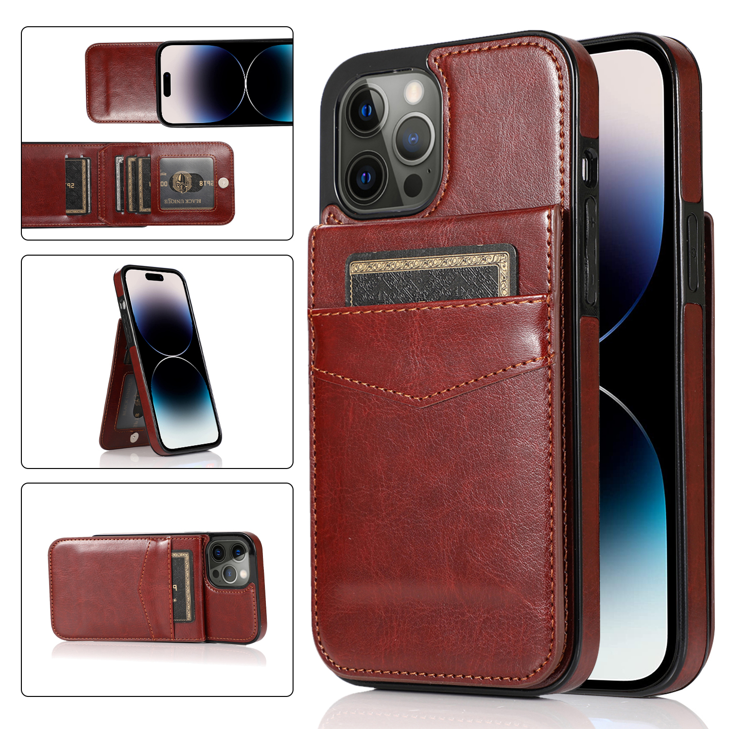 Dteck Wallet Phone Case For IPhone 15 Pro Case With Card Holder Dteck Wallet Phone Case For IPhone 15 Pro Case With Card Holder