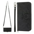 thumbnail image 1 of Dteck Wallet for Samsung Galaxy S23 Ultra Case with Crossbody Lanyard Wrist Strap, Embossed PU Leather Folio Flip Phone Cover for Samsung Galaxy S23 Ultra, Black, 1 of 9