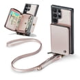 thumbnail image 1 of Dteck Wallet for Samsung Galaxy S23 Ultra Case, RFID Blocking Credit Card Slots Zipper Pocket PU Leather Protective Phone Case with Shoulder Lanyard Wristlet Strap for Samsung S23 Ultra 6.8 InRosegold, 1 of 7