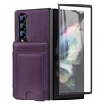 thumbnail image 1 of Dteck Wallet for Samsung Galaxy Z Fold 3 Case with Built-in Glass Screen Protector, Soft PU Leather Card Holder Flip Kickstand Protective Case for Z Fold 3 5G,Deep Purple, 1 of 7