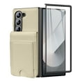 thumbnail image 1 of Dteck Wallet for Samsung Galaxy Z Fold 7 Case with Built-in Glass Screen Protector, Soft PU Leather Card Holder Flip Kickstand Protective Case for Z Fold 7,Beige, 1 of 7