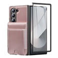 thumbnail image 1 of Dteck Wallet for Samsung Galaxy Z Fold 7 Case with Built-in Glass Screen Protector, Soft PU Leather Card Holder Flip Kickstand Protective Case for Z Fold 7,Rosegold, 1 of 7