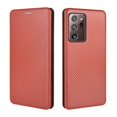 thumbnail image 1 of Dteck Wallet Slim Case for Samsung Galaxy Note 20 Ultra(6.9 inches),Carbon Fiber Texture Patterned Leather Card Holder Protective Kickstand Cover ,Brown, 1 of 6