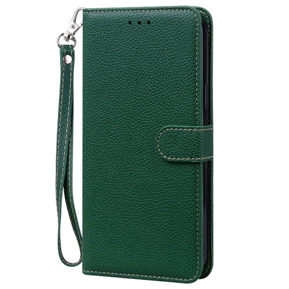 Dteck Wallet case for Samsung Galaxy A10, PU Leather Wallet case with Handstrap Kickstand Card Slots Magnetic Shockproof Flip Case For Samsung Galaxy A10,Darkgreen
