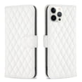 thumbnail image 1 of Dteck Wallet case for iPhone 12 Pro Max, Argyle Pattern PU Leather Wallet case with Kickstand Card Slots Magnetic Closure Shockproof Case For iPhone 12 Pro Max,White, 1 of 5
