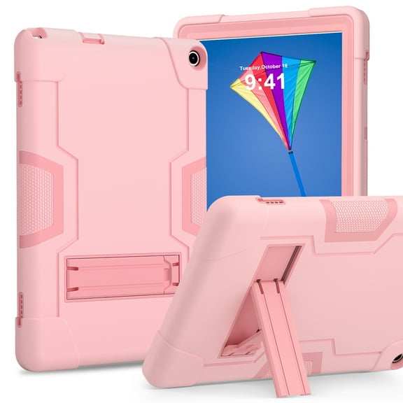Dteck for Walmart Onn 10.1 Inch 3rd Gen Case 2022 with Built in Kickstand, Heavy Duty Kids-Friendly Hybrid Shockproof Rugged Protective Cover for Onn 10.1" 2022 Model 100071485,Rosegold