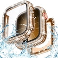thumbnail image 1 of Dteck Waterproof Bling Diamond Case for Apple Watch Series 6/5/4/SE 40mm with Screen Protector, 2 in 1 Glitter Rhinestone Face Cover with Back for iWatch Series 6/5/4/SE 40mm,Rosegold, 1 of 5